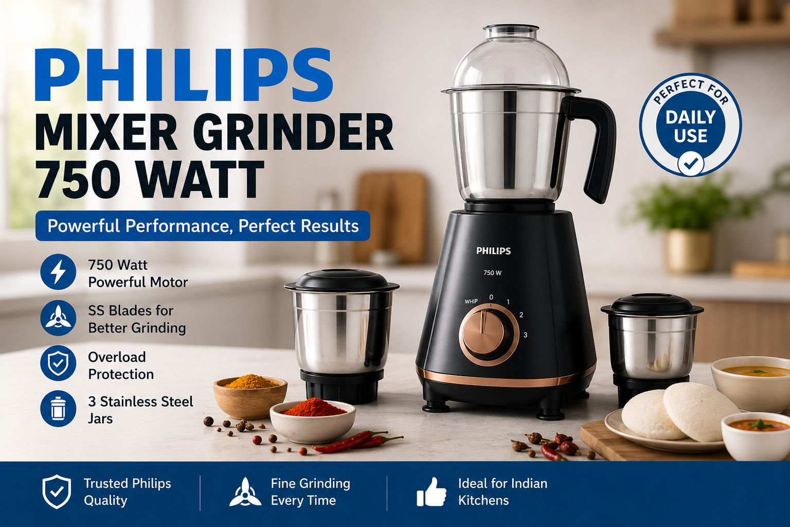 Philips Mixer Grinder 750 Watt